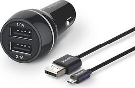 Įkroviklis automobilinis Philips (2xUSB 3.1A) juodas