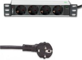 Maitinimo paskirstymo blokas Techly 10" spintoms, 1U 250V/16A 4X Schuko, 1,8M