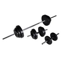 Štangos ir hantelių rinkinys, 30,5 kg, Juoda