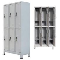 vidaXL Persirengimo spintelė, 6 skyrių, plieninė, 90x45x180 cm, pilka