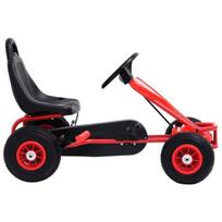 vidaXL Pedalais minamas kartingas su pneumat. padang., raudonas