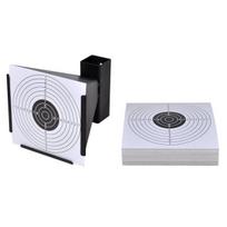 Taikinių laikiklis - šratų gaudyklė, 14 cm + 100 popierinių taikinių, Juoda