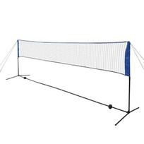 Badmintono tinklas su plunksninukais, 500x155 cm, Įvairiaspalvis
