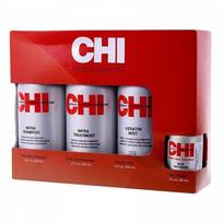 Plaukų priežiūros rinkinys CHI Home Stylist Kit: šampūnas 355 ml + kaukė 355 ml + purškiklis 355 ml + serumas 59 ml