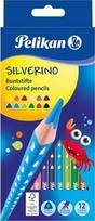 Pelican spalvoti pieštukai Silverino, trikampiai, 12 spalvų