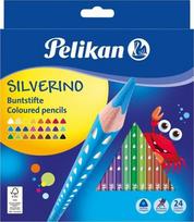 Pelican spalvoti pieštukai Silverino, 24 spalvų