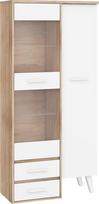 Vitrina Nordis 2D2S, ąžuolo/baltos spalvos