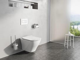 Pakabinamas klozetas Ravak Classic Rimoff su Soft Close dangčiu, Su plonu Slim Soft Close dangčiu