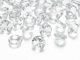 Stalo dekoracija kristalai Diamond 20 mm (1 pak / 10 vnt.), Bespalvis