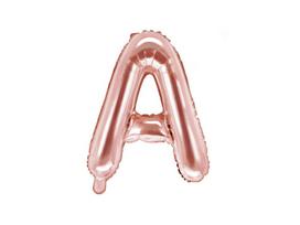 Folinis balionas Raidė "A" 35 cm, rožinis/auksinis