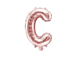Folinis balionas Raidė "C" 35 cm, rožinis/auksinis