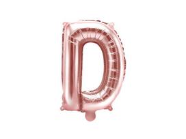 Folinis balionas Raidė "D" 35 cm, rožinis/auksinis