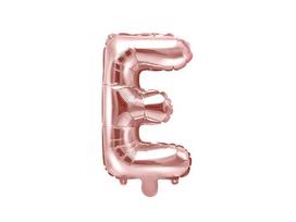 Folinis balionas Raidė "E" 35 cm, rožinis/auksinis