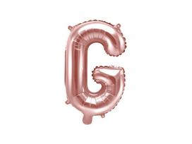 Folinis balionas Raidė "G" 35 cm, rožinis/auksinis