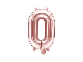 Folinis balionas Raidė "O" 35 cm, rožinis/auksinis