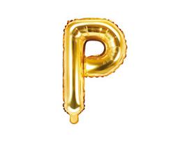 Folinis balions Raidė "P" 35 cm, auksinis