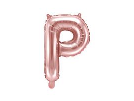 Folinis balionas Raidė "P" 35 cm, rožinis/auksinis