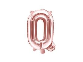 Folinis balionas Raidė "Q" 35 cm, rožinis/auksinis