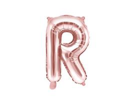 Folinis balionas Raidė "R" 35 cm, rožinis/auksinis