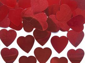 Konfeti Hearts, raudoni, 2,5 cm, 1 pak/10 g