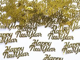 Konfeti Happy New Year, aukso spalvos, 4x2 cm, 1 pak/3 g