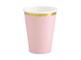 Popieriniai vienkartiniai puodeliai Light Pink 220 ml 1 pak/ 6 vnt)