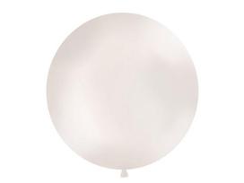 Didelis balionas 100 cm round Metallic pearl, baltas