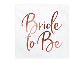 Servetėlės Bride to be Rose Gold 33 x 33 cm (1 pak/ 20 vnt)