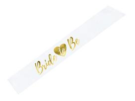 Satino juosta Bride to be, balta, 10x75 cm, 1 vnt