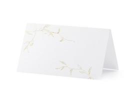 Vardo kortelė Branches, auksinė, 9.5x5.5 cm (1 pak/ 10 vnt)