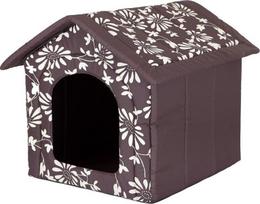 Guolis-būda Hobbydog R4 gėlės, 60x55x60 cm, rudas