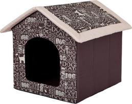 Guolis-būda Hobbydog R5 užrašai, 70x60x63 cm, rudas