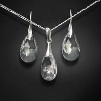 Sidabrinis papuošalų rinkinys moterims DiamondSky „Baroque“ su Swarovski kristalais