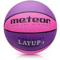 Krepšinio kamuolys METEOR LAYUP, 4 dydis, violetinis/rožinis