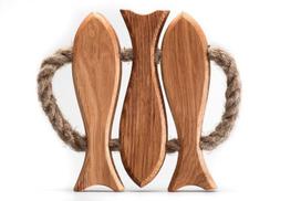 Medinis padėkliukas „Trys žuvys“