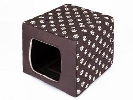 Guolis-būda Hobbydog Butterfly 2in1 R1, rudas su pėdutėm