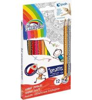 Spalvoti pieštukai Fiorello Super Soft, 12 spalvų
