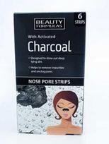 Valantys nosies pleistrai su aktyviąja anglimi Beauty Formulas Charcoal 6 vnt.