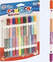 Dvipusiai flomasteriai Bi-Color 12=24 Carioca, 12 vnt