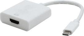 usb / vaizdo keitiklis, dp alt režimas, usb c m - hdmi f, baltos spalvos, plastikinis maišelis 4k2k@30hz