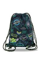 Maišelis-kuprinė sportinei aprangai CoolPack Sprint Badges B Green B73151, su aplikacijomis
