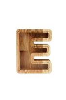 Medinė taupyklė raidė "E"