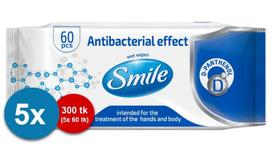 Drėgnos servėtėlės su D-pantenoliu Smile, 60 vnt., 5 pakuotės