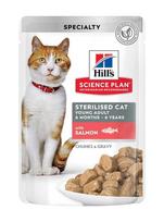 Hill's Science Plan Sterilised Cat Young Adult ėdalas katėms su lašiša, 12x85g