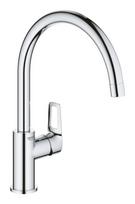Grohe BauLoop viensvirtis plautuvės maišytuvas aukštu snapeliu ir 360˚ apsisukimo diapazonu, 31368001