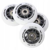 Ratukai riedučiams Nils Extreme 70mm/82A su guoliais, balti