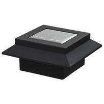 Kvadratiniai saulės energija įkraunami LED lauko šviestuvai, 6 vnt., 12 cm, juodos spalvos, Juoda