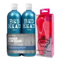 Intensyviai drėkinantis šampūnas ir maitinantis balzamas, TIGI Bed Head Urban Recovery Tweens 2x750ml + RICH antistatinis plaukų šepetys