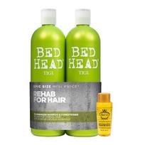 Drėkinantis ir plaukus stiprinantis šampūnas ir balzamas, Tigi Bed Head Urban Re-Energize Tweens 2x750ml + Rich Argan Oil 30ml