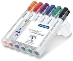 Žymeklių rinkinys baltai lentai Staedler Lumocolor 351, 6 spalvos
